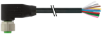 M12 female 90° A-cod. with cable 