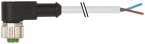 M12 female 90° A-cod. with cable 