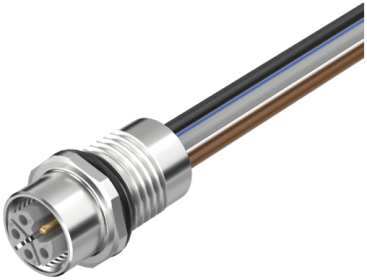 M12 Power female recept. L-cod. front V2A  7002-P4291-9800100