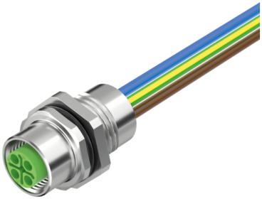 M12 Power female recept. S-cod. front incl. nut  7000-P6292-9450100