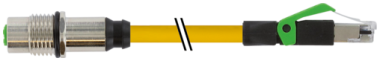 M12 fem. recept. D-cod. rear/RJ45 male 0° shielded  7000-44851-6750250