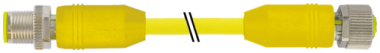 M12 male 0° / M12 female 0° A-cod. shielded AIDA  7030-40521-0420150
